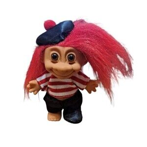 Russ Troll Doll With French Outfit And Red Hair Missing 1 Shoe